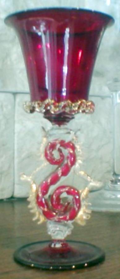 UNK13502 Red Water Goblet by Unknown Manufacturer-1