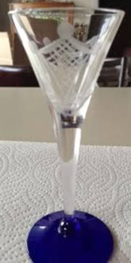 UNK14153 Cobalt Base Cordial Glass by Unknown Manufacturer-1