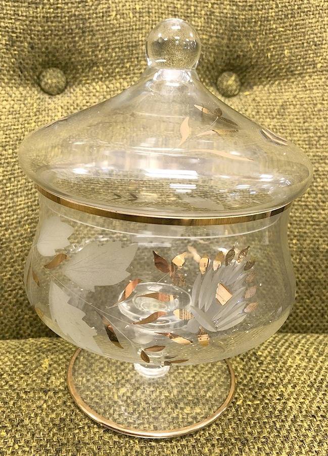 UNK13533 Footed Candy Dish & Lid by Unknown Manufacturer-1