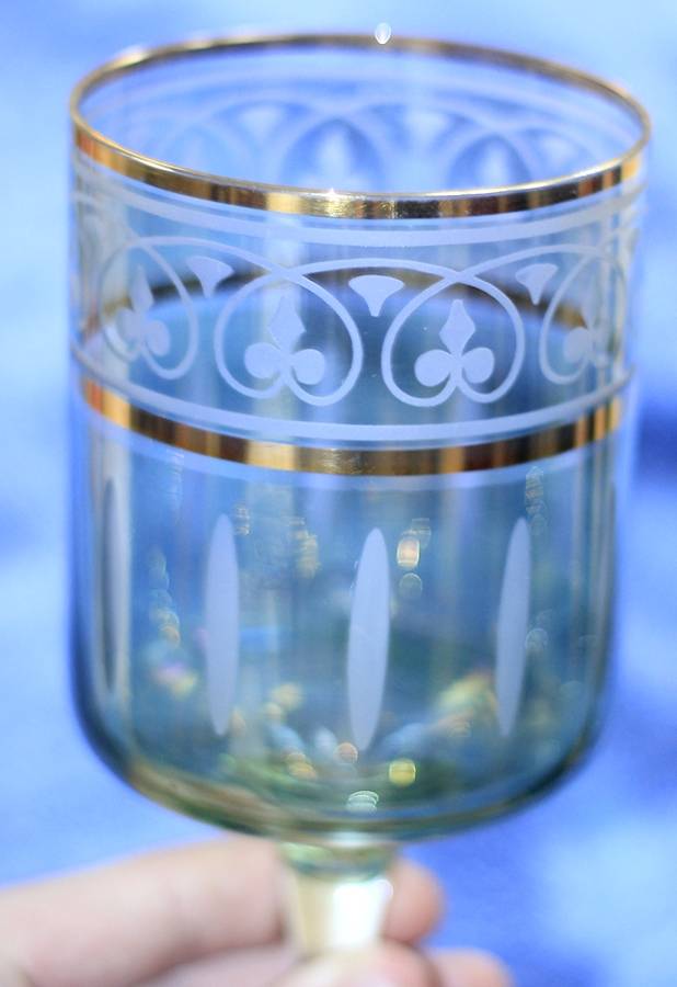 UNK15072 Blue Water Goblet by Unknown Manufacturer-1