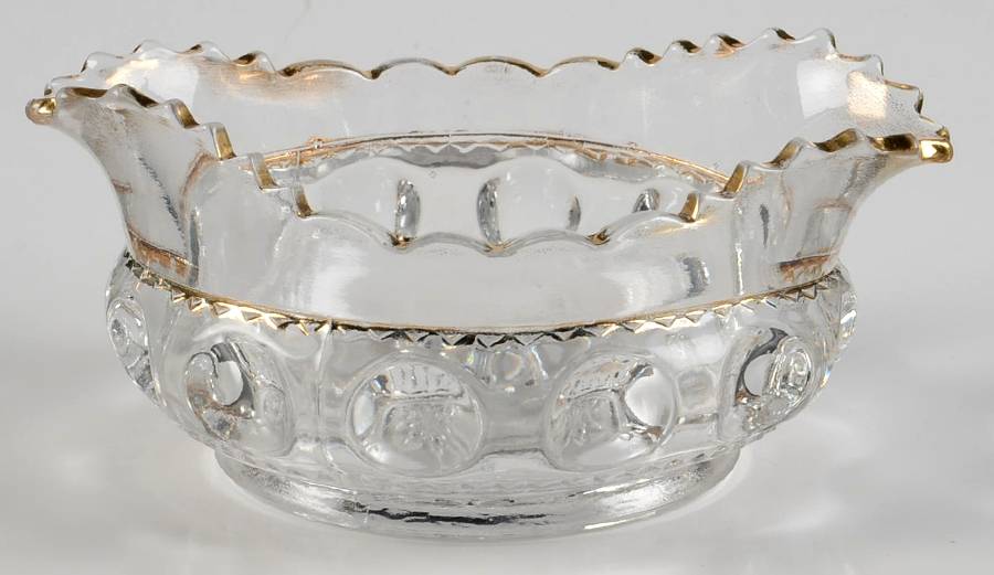 King's Crown Clear (Gold Trim) Sauce Dish by US Glass-1