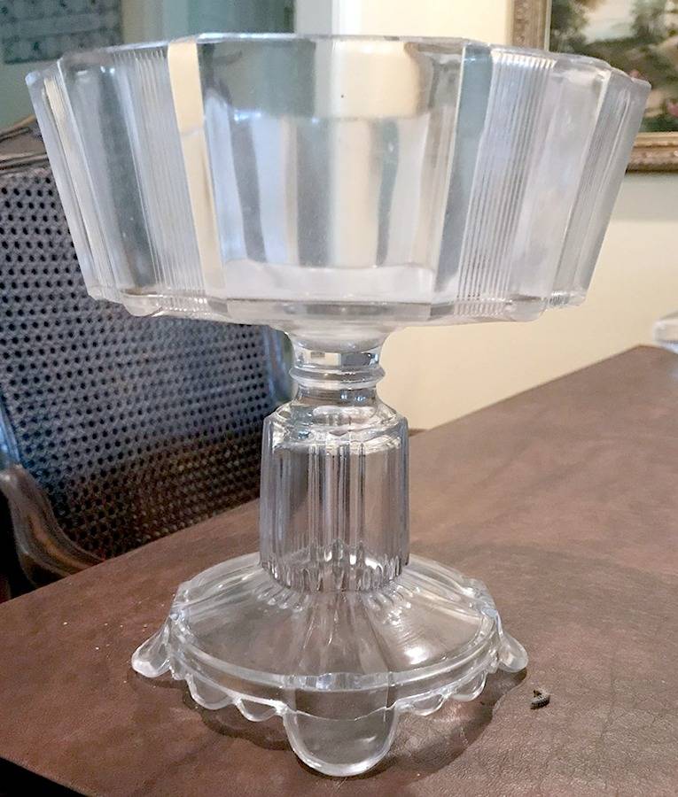 Clear Ribbon 7" Height Open Compote by Adams & Co-1