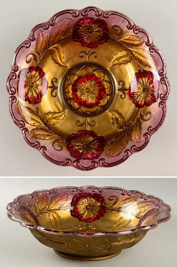 Dogwood (Goofus) 9" Round Bowl by Unknown Manufacturer-1