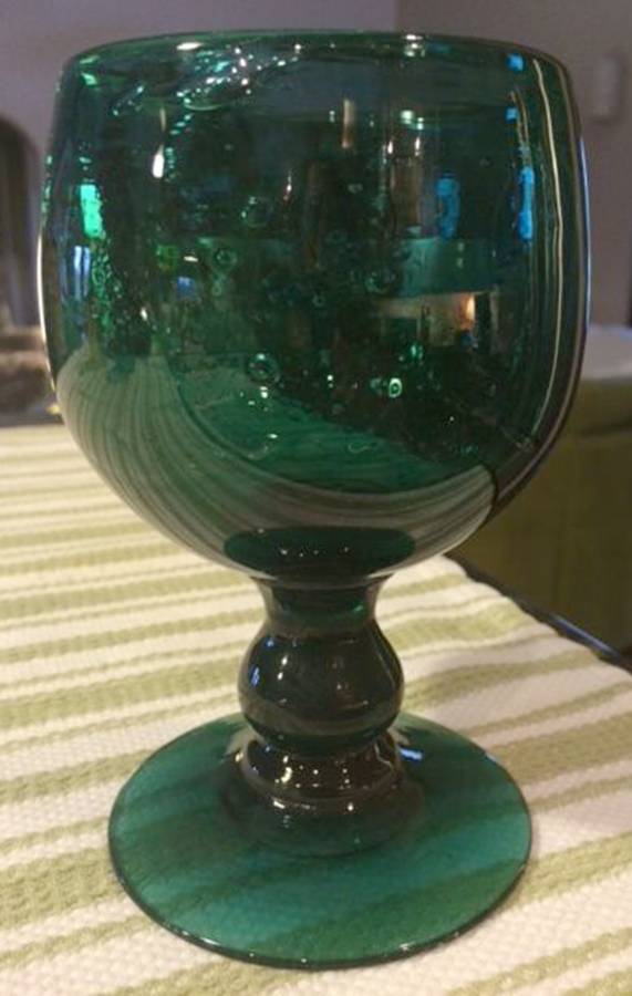 UNK7659 Green Water Goblet by Unknown Manufacturer-1