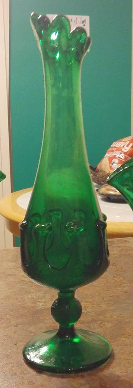UNK18078 Emerald Green 10" Bud Vase by Unknown Manufacturer-1