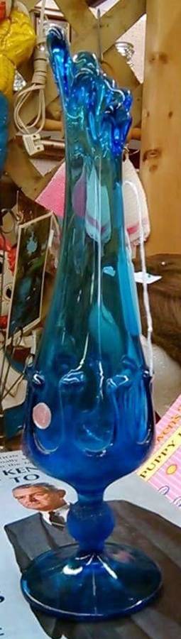 UNK18078 Blue 10" Bud Vase by Unknown Manufacturer-1