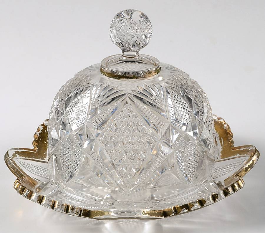 Balder Clear Round Covered Butter by US Glass-1