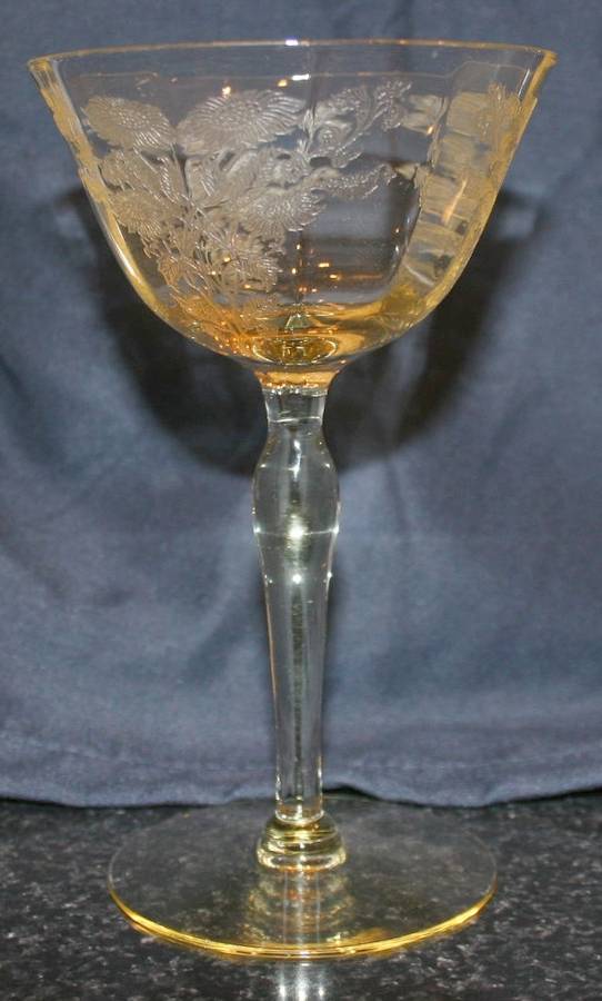 UNK353 Amber Champagne/Tall Sherbet by Unknown Manufacturer-1