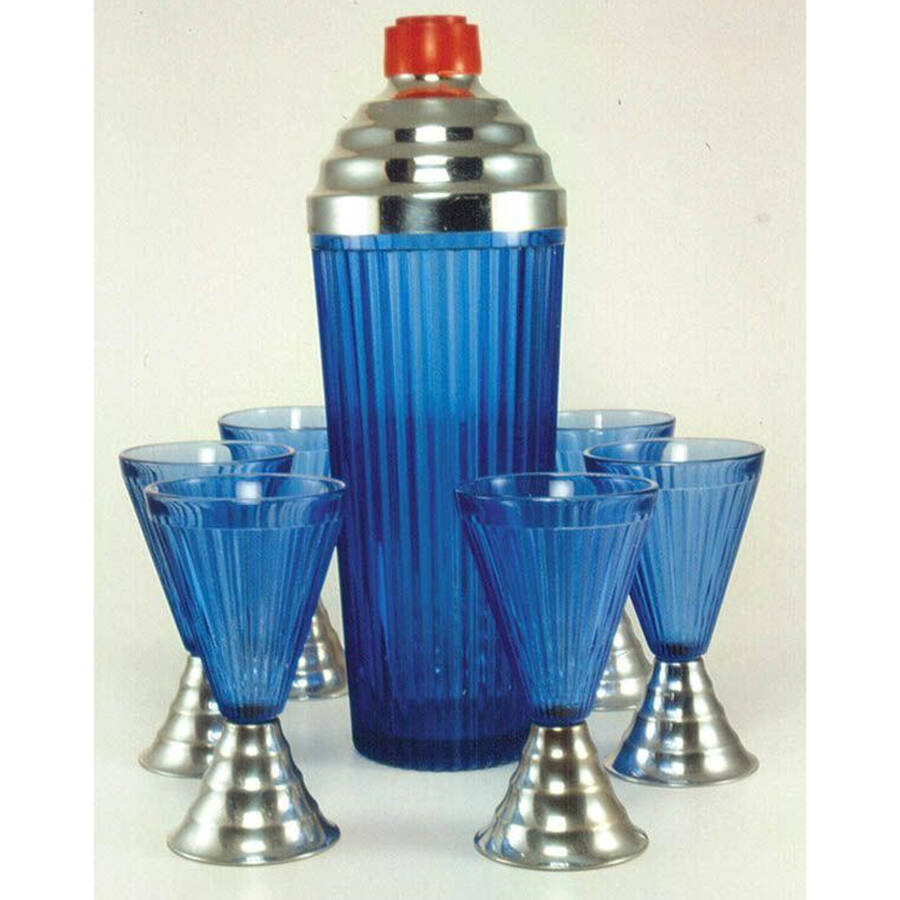 UNK19214 Cocktail Shaker with Metal Lid by Unknown Manufacturer-1