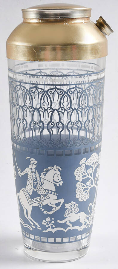 UNK19245 Cocktail Shaker with Metal Lid by Unknown Manufacturer-1