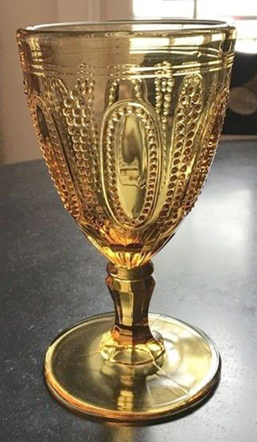 One-Hundred & One Amber Water Goblet by Unknown Manufacturer-1