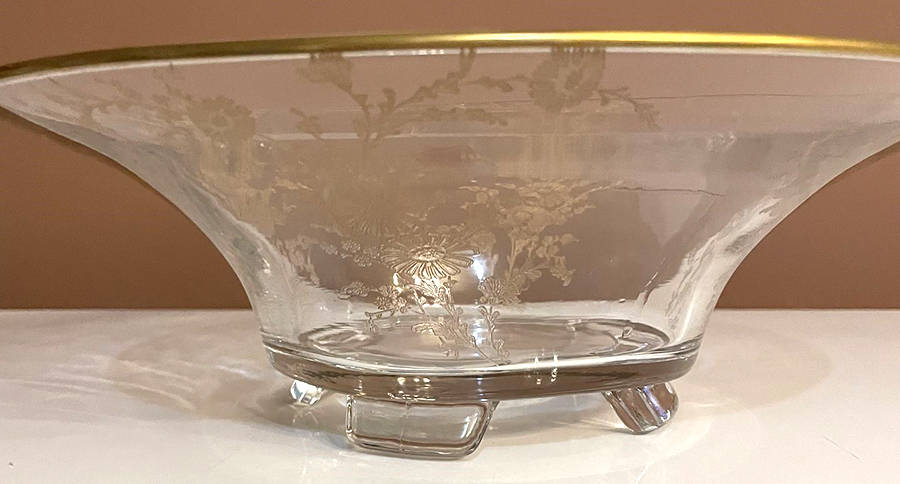 UNK19287 11" 4-Toed Footed Bowl by Unknown Manufacturer-1