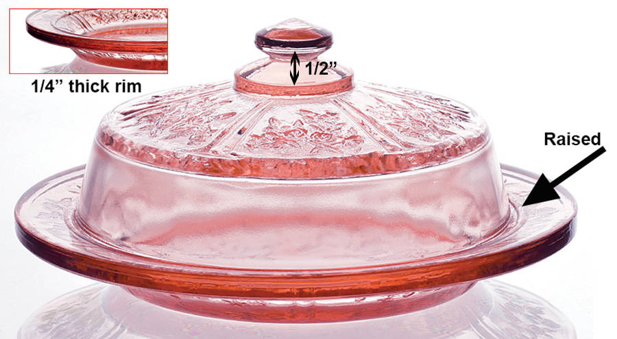 Sharon Pink Cheese Dish & Lid (Uses Round Butter Dish Lid) by Unknown Manufacturer-1