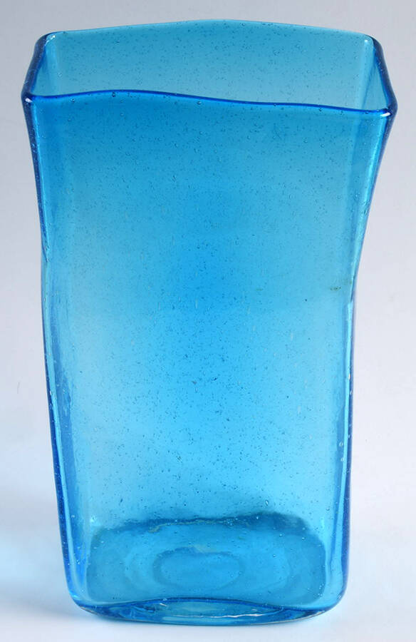Art Glass 11" Rectangular Vase by Unknown Manufacturer-1