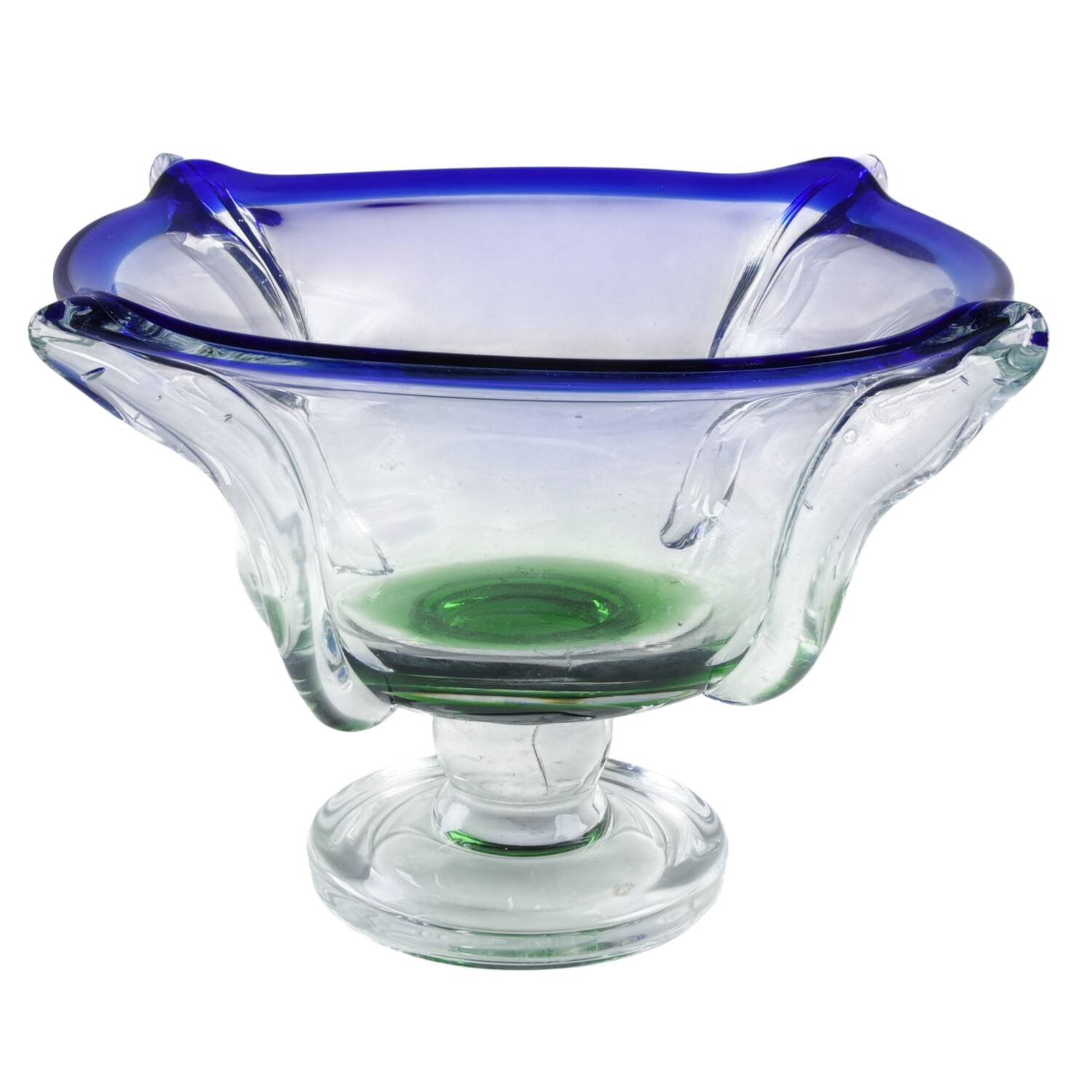 Art Glass 9" Footed Bowl by Unknown Manufacturer-1