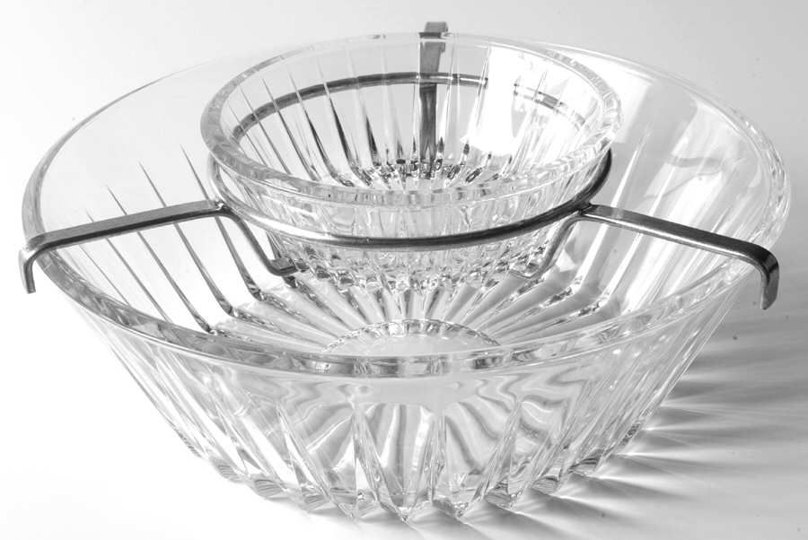 Balmoral Shrimp & Caviar (9" Rd Bowl,Fruit Bowl & Metal Hdl by Val St Lambert-1