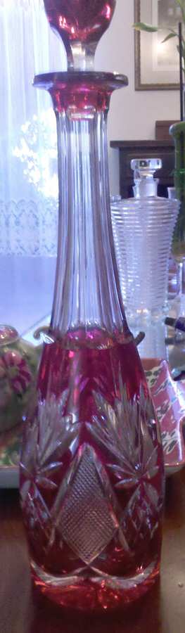Berncastel Ruby Decanter & Stopper by Val St Lambert-1