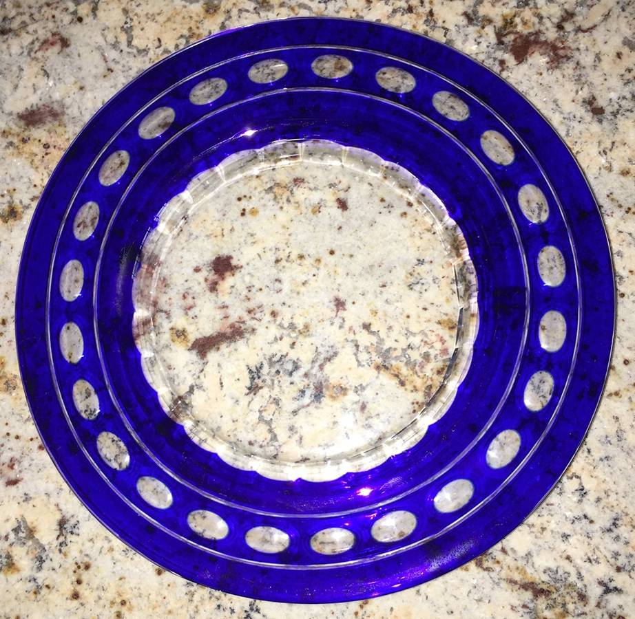 Blarney Blue Underplate for Finger Bowl by Val St Lambert-1