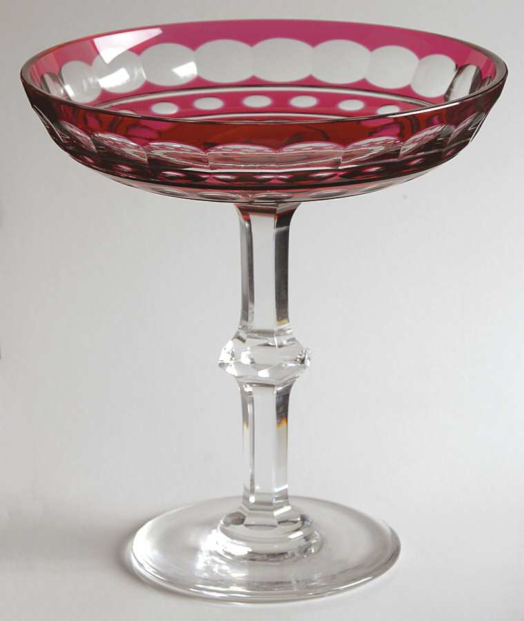 Blarney Ruby Round Compote (Height X Width) by Val St Lambert-1
