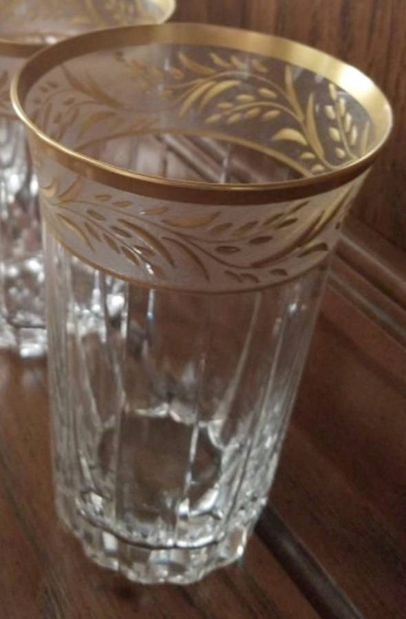 Cambrai d'Or Clear Frosted Flat Tumbler by Val St Lambert-1