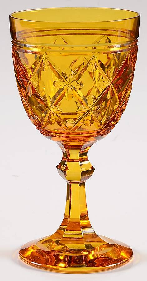 Cathedral Amber Water Goblet by Val St Lambert-1