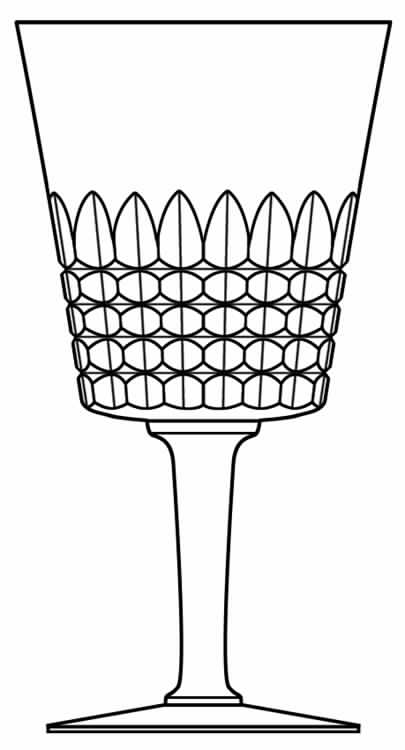 Colmar Cut Esneux Water Goblet by Val St Lambert-1