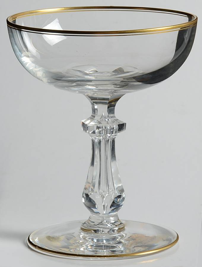 Crown Gold Champagne/Tall Sherbet by Val St Lambert-1