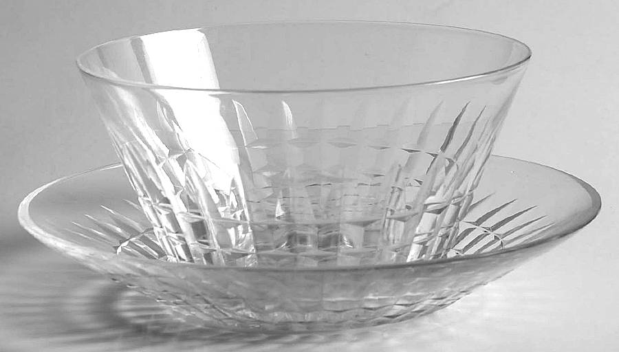 Esneux Clear Finger Bowl & Underplate by Val St Lambert-1