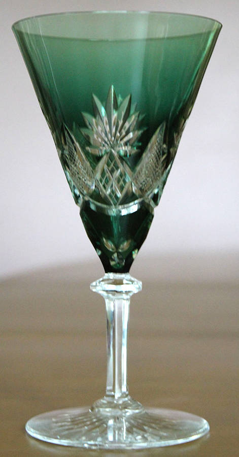 Eurydice Emerald Green Water Goblet by Val St Lambert-1