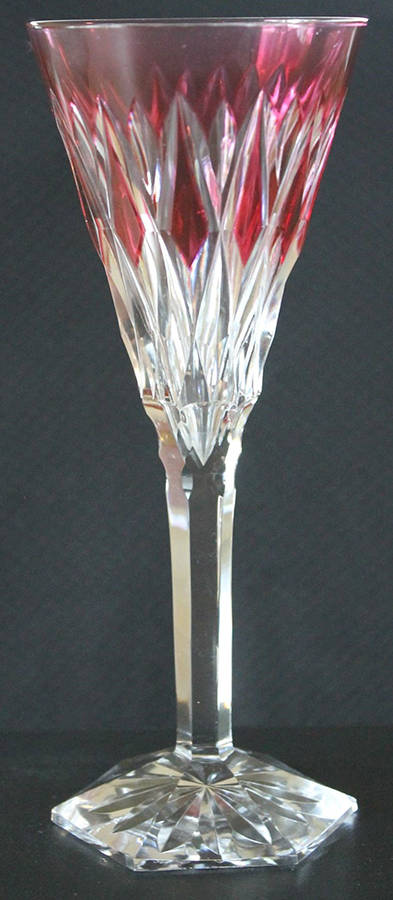 Hafnia Cut Fantaisie Rose Tall Water Goblet by Val St Lambert-1