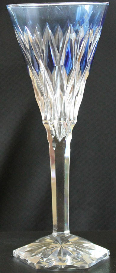 Hafnia Cut Fantaisie Cobalt Blue Tall Water Goblet by Val St Lambert-1