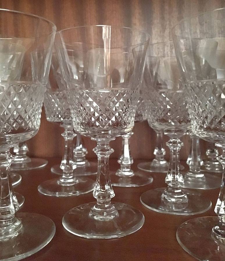 Heidelberg (Diamond Cut) Water Goblet by Val St Lambert-1