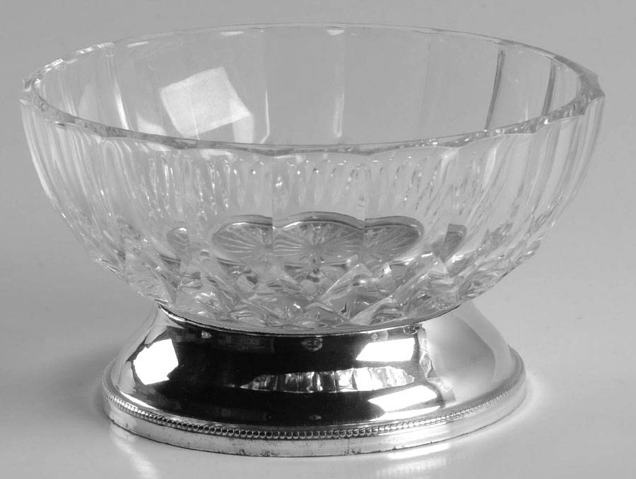 Imperial 4" Round Bowl with Metal Foot by Val St Lambert-1