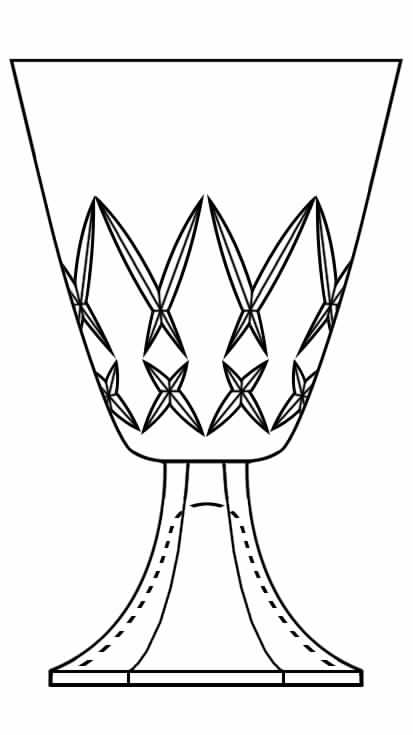 Mignon Biseaux Water Goblet by Val St Lambert-1
