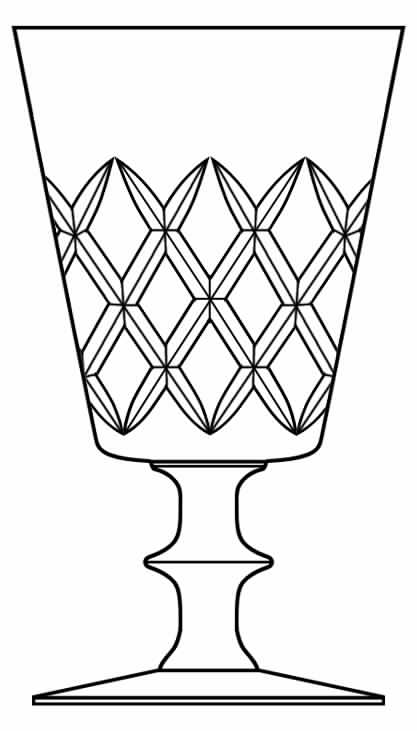 State Losanges Water Goblet by Val St Lambert-1