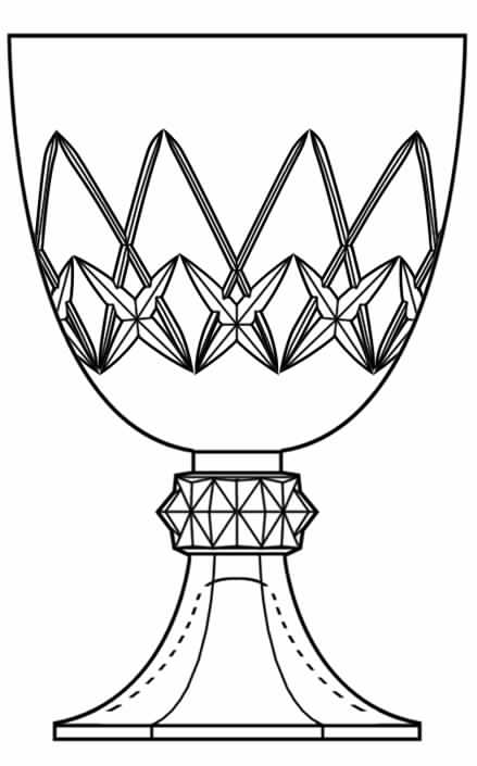 Yale Cut 3-1953 Water Goblet by Val St Lambert-1