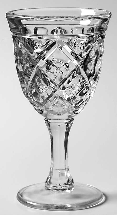 Diamond Thumbprint Clear Wine Glass by Viking-1