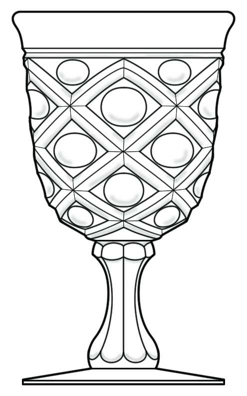 Diamond Thumbprint Clear Water Goblet by Viking-1