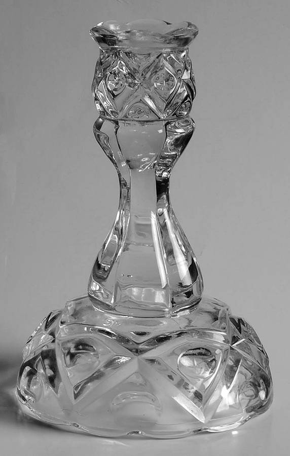 Diamond Thumbprint Clear 6" Single Light Candlestick by Viking-1
