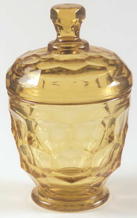 Georgian Amber Sugar Bowl & Lid by Viking-1