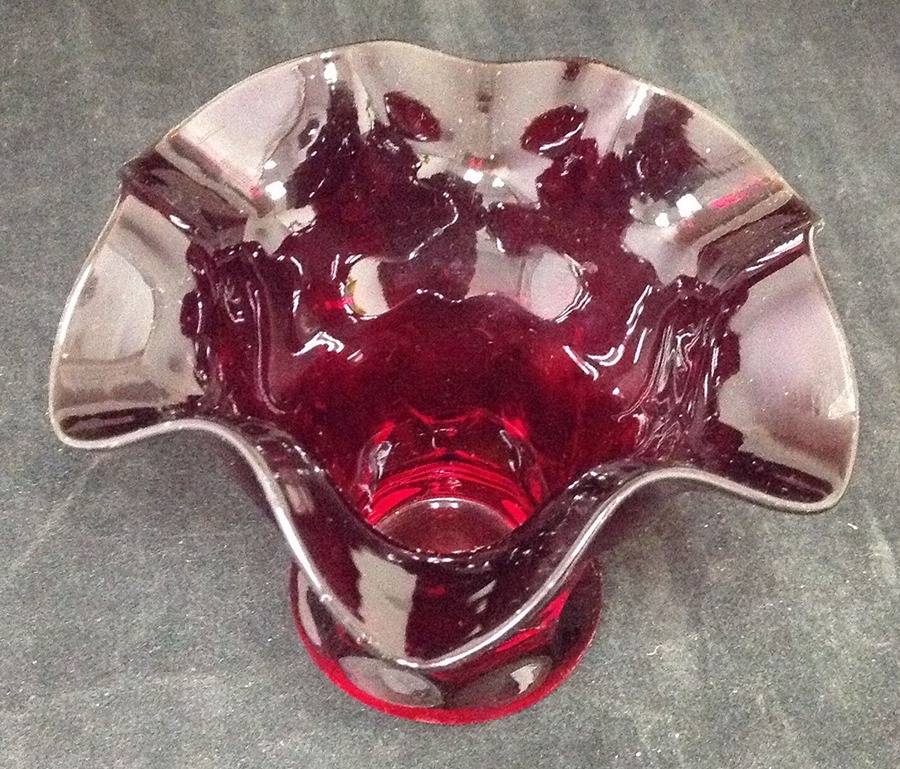 Georgian Ruby 4" Crimped Vase by Viking-1