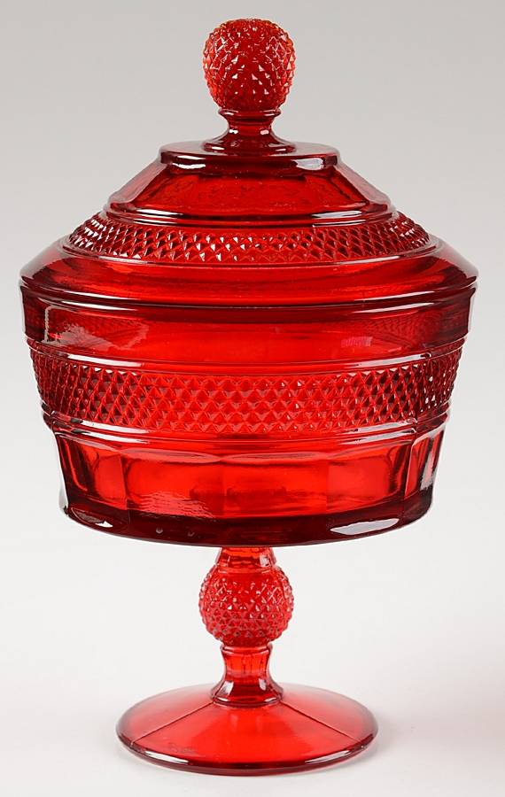 Mt. Vernon Red Candy Dish & Lid by Viking-1