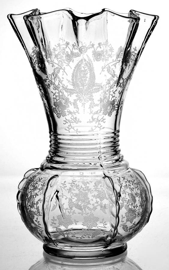 Prelude (Long Stem, Rippled Bowl) 10" Crimped Vase by Viking-1