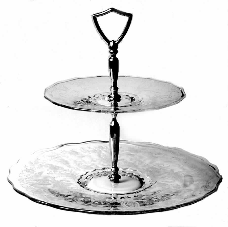 Prelude (Long Stem, Rippled Bowl) 2 Tier Serving Tray by Viking-1
