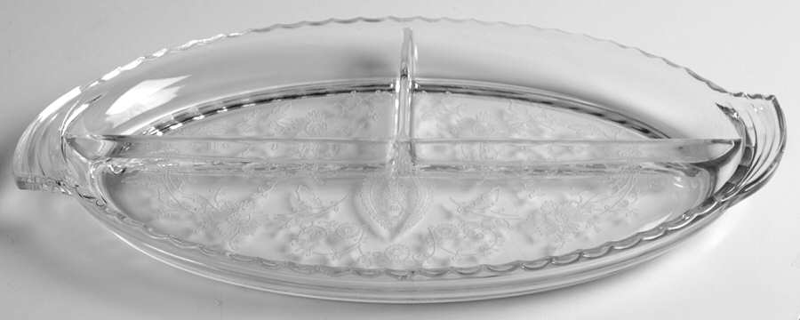Prelude (Long Stem, Rippled Bowl) 10" Oval 3 Part Relish by Viking-1