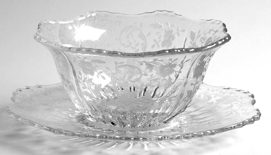 Prelude (Long Stem, Rippled Bowl) Mayonnaise Bowl and Underplate by Viking-1