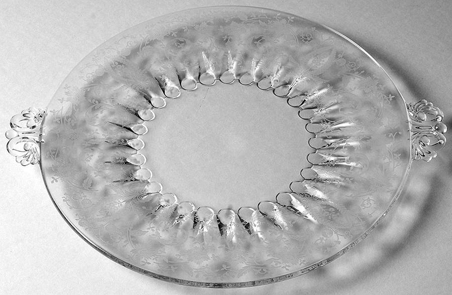 Prelude (Long Stem, Rippled Bowl) Handled Cake Plate by Viking-1