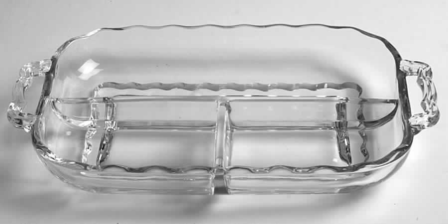 Princess Clear 11" Oblong 3 Part Celery/Relish by Viking-1