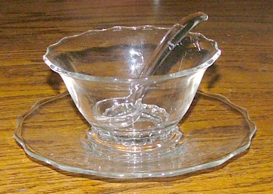Princess Clear Mayonnaise Bowl, Underplate and Ladle by Viking-1