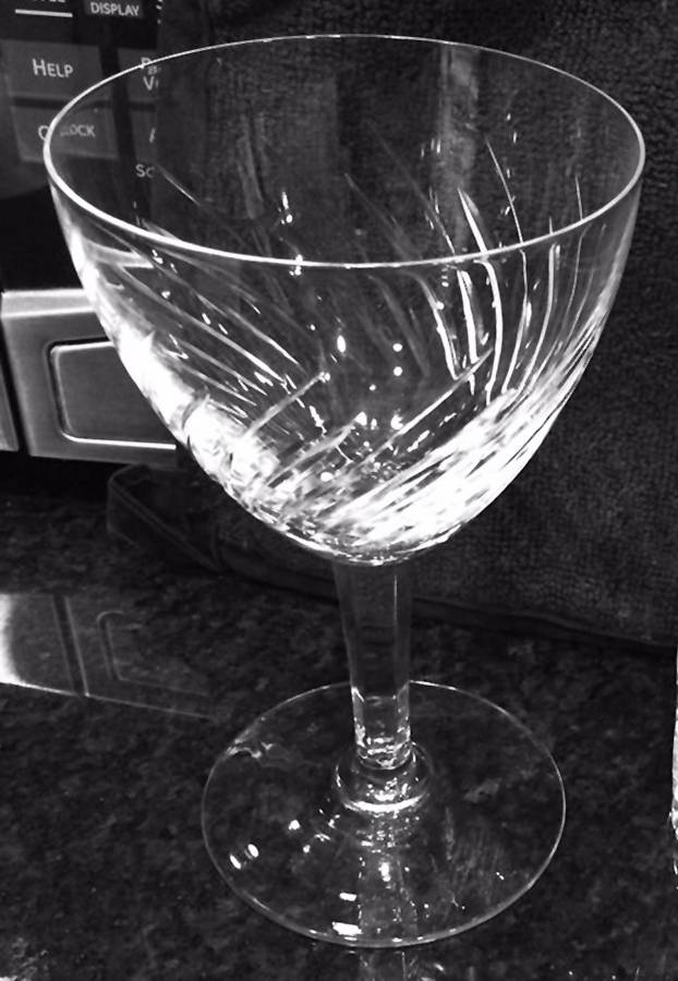 Ouchy Flamme (Cut Swirls) Water Goblet by Val St Lambert-1
